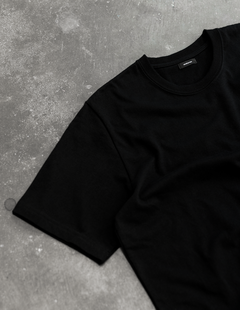 House of Nigh athletic division black short sleeve t-shirt made with 250 GSM cotton and dyed in North America for a luxury sportswear look and feel.