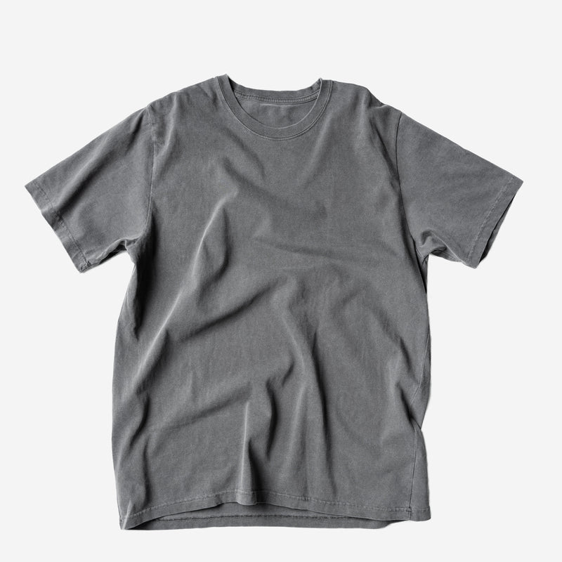 House of Nigh heavyweight vintage grey short sleeve t shirt that's made with cotton and enzyme washed for a luxury sportswear fit