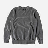 House of Nigh vintage grey crew neck sweater. Inspired by 1960's boxing and weightlifting aesthetics. Made with 400 GSM cotton, flatlock seams, pre-washed fabric, and enzyme treated & pigment dyed for a luxury sportswear look and feel. 
